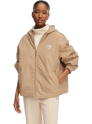 Guess Olympe Γυναικείο Μπουφάν Softshell Μακρύ Μπεζ V6YL11W2871