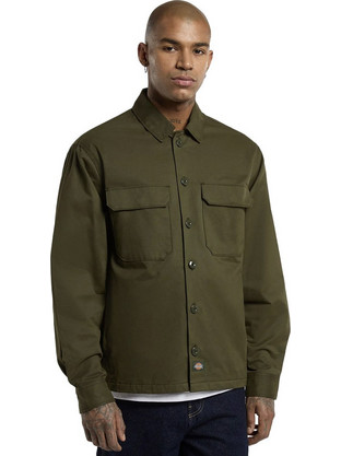 Dickies Ανδρικό Πουκάμισο Βαμβακερό Μακρυμάνικο Κανονική Γραμμή Χακί DK0A8E3OL95