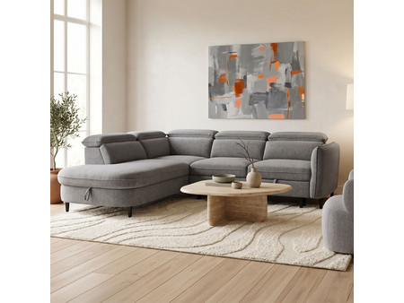 Pakoworld Napia Γωνιακός Καναπές Δεξιά Γωνία Ανθρακί 249x210x98cm 371-000038