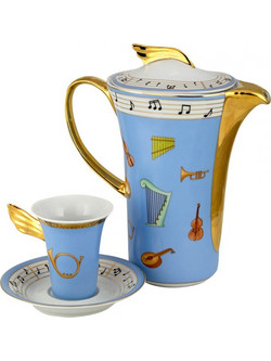 WM Collection Σετ Φλιτζάνια Τσαγιού Πορσελάνης Γαλάζια 200ml 6τμχ N1103/B