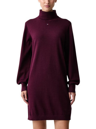 Tommy Jeans Mini Καθημερινό Φόρεμα Πλεκτό Μπορντό DW0DW23460-V11