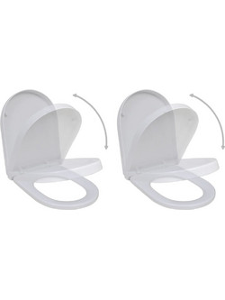 vidaXL Καπάκι Λεκάνης D-Shape Πλαστικό Soft Close Λευκό 275928