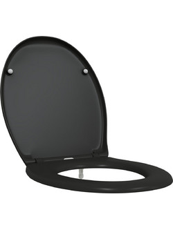 vidaXL Καπάκι Λεκάνης Οβάλ Πλαστικό Μαύρο 47x37cm 42002348