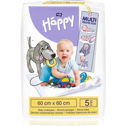 Bella Happy Baby Σετ Σελτεδάκια Αλλαξιέρας Μωρού Λευκά 60x60cm 5τμχ