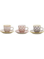 Bloomingville Susie Σετ Φλιτζάνια Espresso & Ελληνικού Καφέ Κεραμικά Πολύχρωμα 90ml 3τμχ 21105737