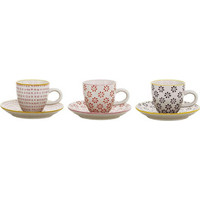 Bloomingville Susie Σετ Φλιτζάνια Espresso & Ελληνικού Καφέ Κεραμικά Πολύχρωμα 90ml 3τμχ 21105737