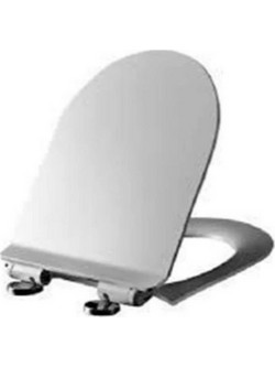 Tema Καπάκι Λεκάνης D-Shape Πλαστικό Slim Soft Close Λευκό 44.5x36cm 41224-1