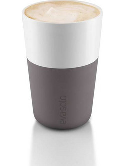 Eva Solo Marble Σετ Φλιτζάνια Espresso & Lungo Πορσελάνης Λευκά Καφέ 360ml 2τμχ 501022