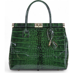 Passaggio Leather Γυναικεία Τσάντα Χειρός Δερμάτινη Χακί 6187-KR-36