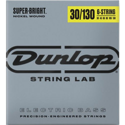 Dunlop Super Bright Σετ 6 Χορδές Ηλεκτρικού Μπάσου Nickel Plated Steel 30-130"