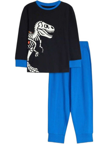 Bonprix Παιδική Πιτζάμα Βαμβακερή Χειμωνιάτικη Royal Blue 941220