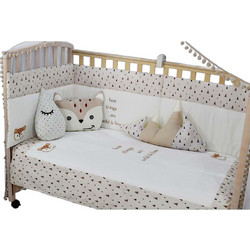 Bebe Stars Fox Σετ Παιδικά Διακοσμητικά Μαξιλάρια 100% Βαμβάκι 3τμχ Άσπρο Μπεζ