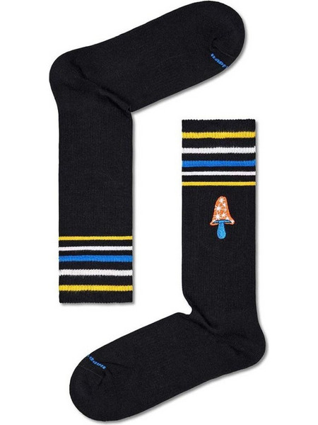 Happy Socks Fungi's Gonna Funky Ανδρικές Κάλτσες Ψηλές με Σχέδια Μαύρες P000188