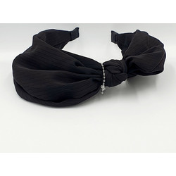 RO Accessories Στέκα Μαλλιών Υφασμάτινη Φιόγκος Μαύρη 14-0131
