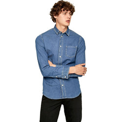 Pepe Jeans Ανδρικό Πουκάμισο Βαμβακερό Μακρυμάνικο Κανονική Γραμμή Μπλε PM303097GC4-000