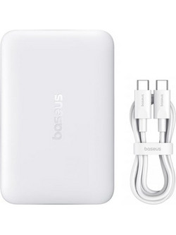 Baseus EnerFill FM11 Wireless Magsafe Power Bank 10000mAh 30W με Θύρα USB-C Quick Charge 3.0 & Power Delivery White