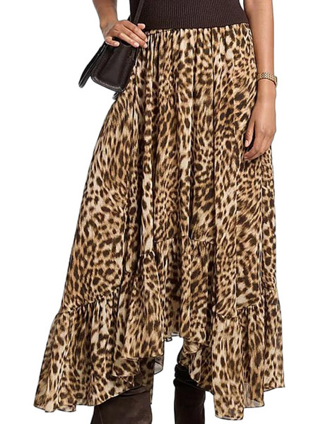 Michael Kors High-Low Φούστα Dark Camel MF670N2LE4
