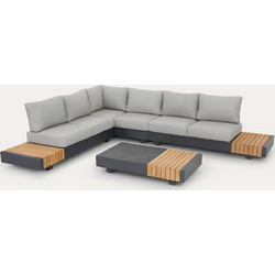 HomeMarkt Adhara Σετ Σαλόνι Κήπου Αλουμίνιο 4τμχ Γκρι HM6189