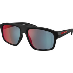 Prada SPSB02 1BO08F Ανδρικά Γυαλιά Ηλίου Τετράγωνα Κοκάλινα Μαύρα με Γκρι Φακό
