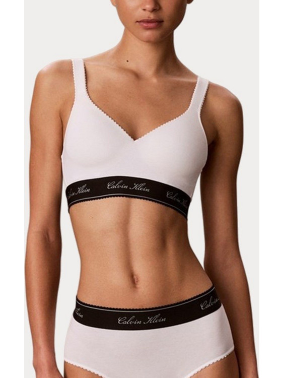 Calvin Klein Μπουστάκι με Ελαφριά Ενίσχυση χωρίς Μπανέλα Λευκό LV00QF9071-100