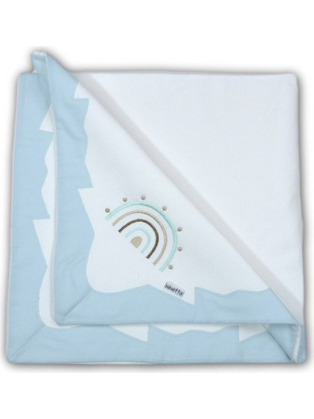 Ninetta Bebe 501 Rainbow Πάνα Αγκαλιάς Πικέ Γαλάζια 90x90cm