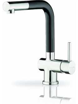 Pyramis Capriccio Fusion 090917601 Μπαταρία Κουζίνας Πάγκου Διπλής Παροχής Ανάμεικτη με Ντουζ Μαύρη