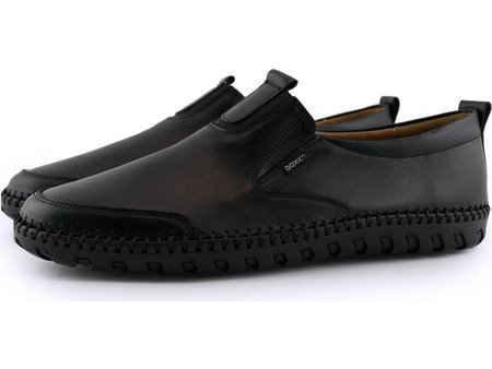21191 Boxer Ανδρικά Loafers ΜΑΥΡΟ