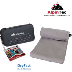 AlpinPro AlpinTec DryFast Πετσέτα Θαλάσσης Microfiber Γκρι 75x150cm