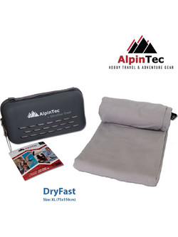AlpinPro AlpinTec DryFast Πετσέτα Θαλάσσης Microfiber Γκρι 75x150cm