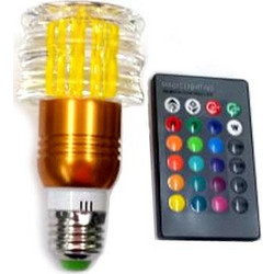 Λάμπα εναλλαγής χρωμάτων RGB LED BULB 16 COLORS E27 με χειριστήριο 7W LED