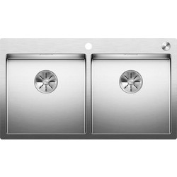 Blanco Claron 400/400-IF/A Ένθετος Νεροχύτης Inox Σατινέ 88.5x51cm