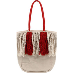 Τσάντα Θαλάσσης Marilou Tote BG039541-ECRU/RED Γυναικείο