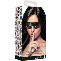 Printed Eye Mask Old School Tattoo Style Black