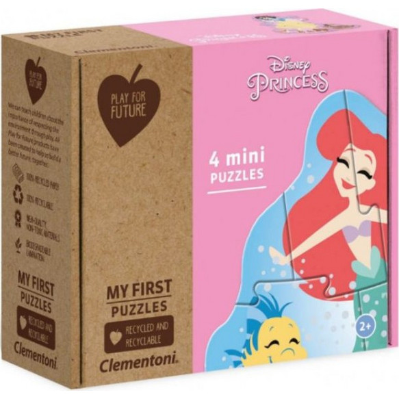 Clementoni Disney Pricess 4 in 1 3pcs + 6pcs + 9pcs + 12pcs | BestPrice.gr