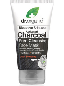 Dr. Organic Activated Charcoal Κρεμώδης Μαύρη Μάσκα Προσώπου για Καθαρισμό με Άνθρακα 125ml