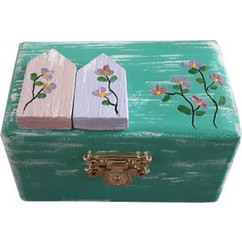 Χειροποίητο Ξύλινο Κουτί Αποθήκευσης 9x6x6 KWood Art 6233 Δυο Σπίτια