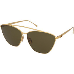 Fendi FF 0438/S 001/QT Γυναικεία Γυαλιά Ηλίου Cat Eye Μεταλλικά Χρυσά με Πράσινο Polarized Φακό