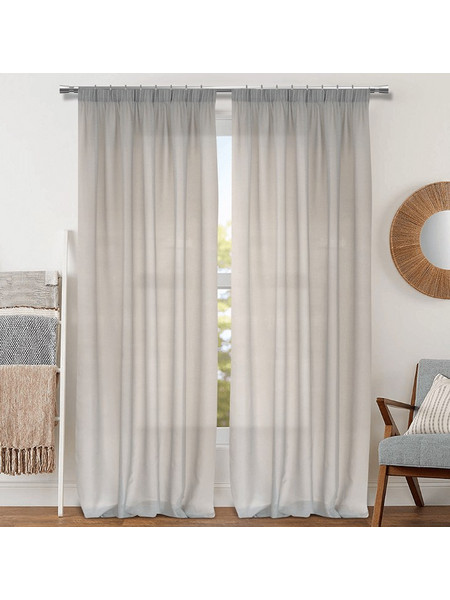 Import Hellas Κουρτίνα Βουάλ με Τρέσα 270x270 Λευκή
