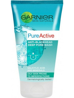 Garnier PureActive Daily Deep Pore Wash Gel Καθαρισμού Προσώπου για Ακμή 150ml