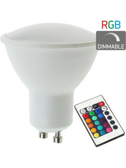 Λάμπα LED για Ντουί GU10 4.5W RGB Με Τηλεκοντρόλ