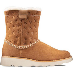 Clarks Παιδικά Μποτάκια Ταμπά Suede με Φερμουάρ και Γούνα 261438496