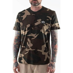 ALPHA INDUSTRIES Basic T-shirt Small Logo - Woodland Camo 65