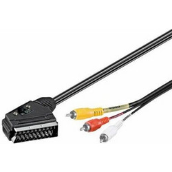 GOOBAY καλώδιο SCART 21-pin σε 3x RCA 2m μαύρο - (50364)