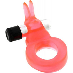 Seven Creations Jelly Rabbit Ελαστικό Δαχτυλίδι Πέους Σιλικόνης με Δόνηση Ροζ