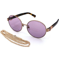 Marc Jacobs MARC497/G/S DDB/UR Γυναικεία Γυαλιά Ηλίου Στρογγυλά Μεταλλικά Χρυσά με Μωβ Polarized Φακό