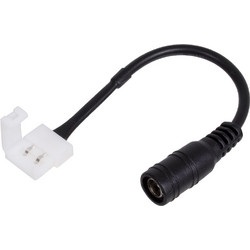 GLOBOSTAR(R) STRIPCON 70740 Ταχυσύνδεσμος για Μονόχρωμη Ταινία LED 10mm σε DC Jack 5.5x2.1mm Θηλυκό Σύνδεσμο IP20 - Λευκό - Μ15 x Π1.2 x Υ1.2cm 70740