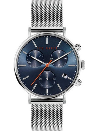 Ted Baker Ανδρικό Ρολόι Χρονογράφος με Ασημί Μεταλλικό Μπρασελέ BKPMMS120