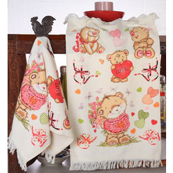MC DECOR ΠΕΤΣΕΤΑ ΚΟΥΖΙΝΑΣ ΒΕΛΟΥΤΕ 40Χ60CM BEAR - ΛΕΥΚΟ - MC DECOR MCD.KTP.009