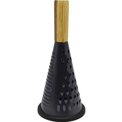 Τρίφτης Με Ξύλινη Λαβή 812417 11,5x11,5x25,5cm Black Ankor Ανοξείδωτο Ατσάλι