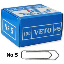 Veto - Συνδετήρες Μεταλλικοί Νο5 47mm 100 Τεμαχίων 040005